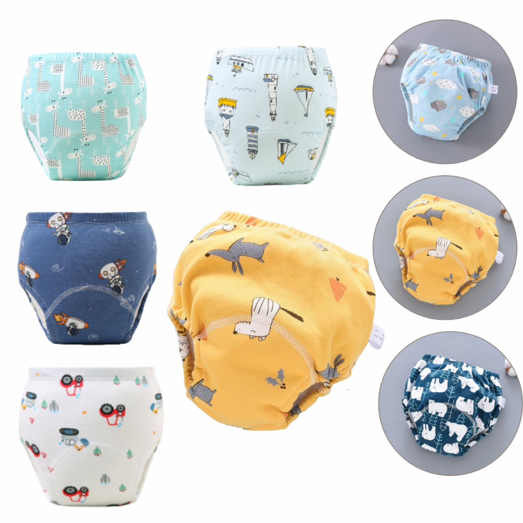 Cueca/calcinha de treinamento desfralde infantil em algodão ecológico premium desfralde gentil em Oferta na Shopee