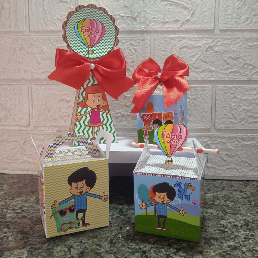 Kit Festa Personalizados 3 Palavrinhas | Lembrancinhas Caixinhas para festa - PEGUE E MONTE
