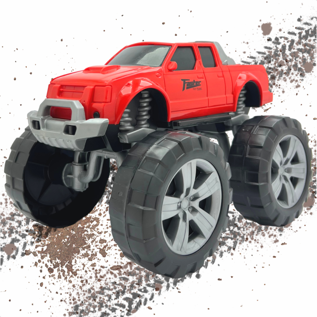 Caminhonete Brinquedo Carro Pick-Up Trooper Carrinho Roda Grande Usual Brinquedos Vermelho