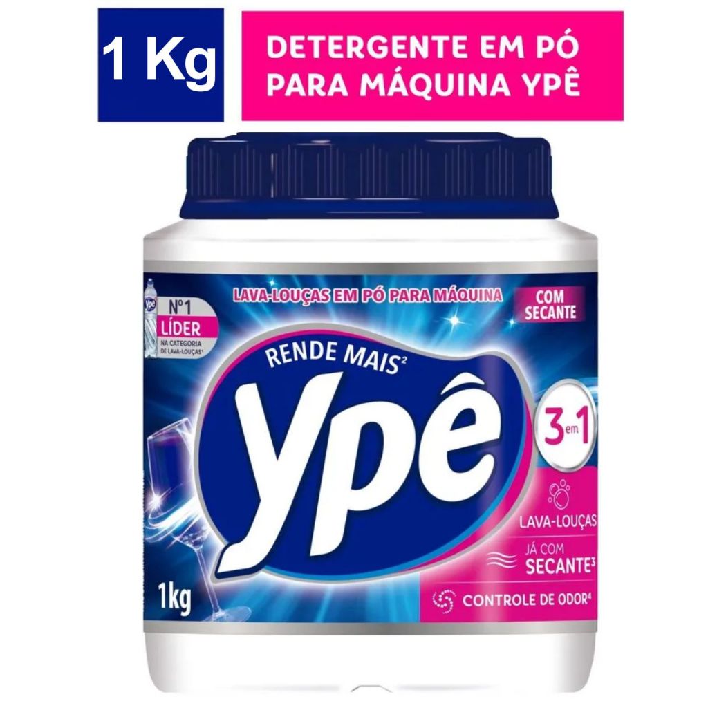 Detergente Lava Louças Ypê em pó 1Kg ou 450g Máquina Escolha a Quantidade
