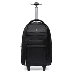 Mochila Executiva Viagem Masculino Rodinhas Alça Costas Notebook Crosswave Preta