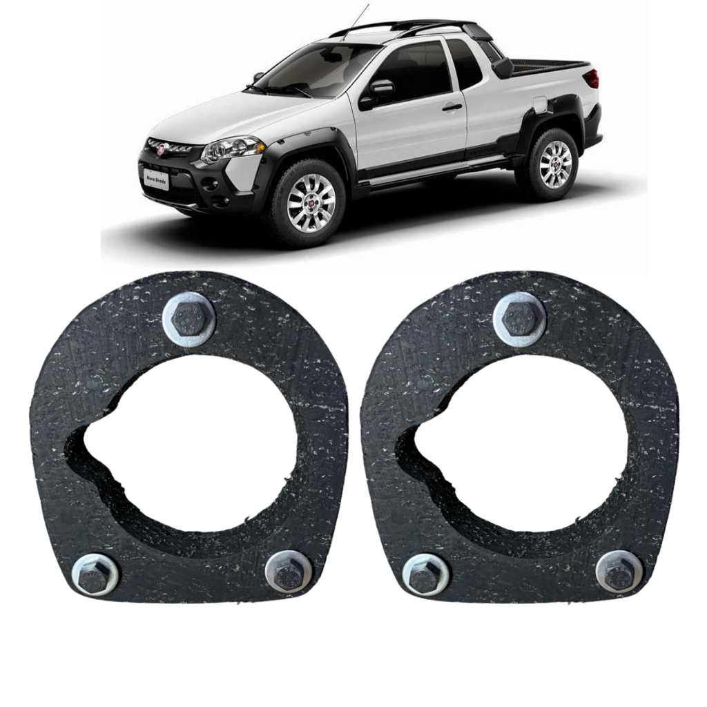 Kit Calço Mola Dianteiro Pick-up Strada Elevar Suspensão 4cm