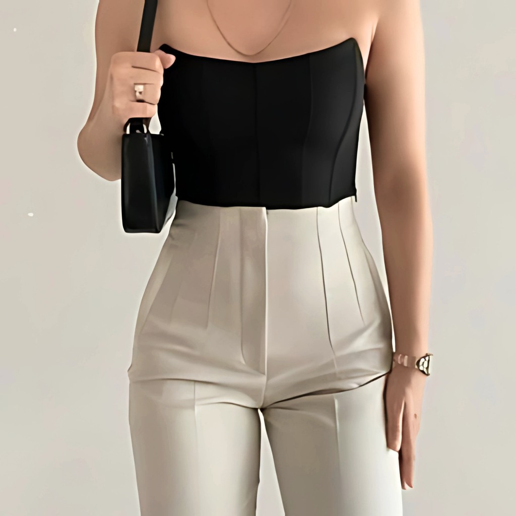 Calça Feminia Em Alfaiataria Plus Size PP ao G4 - Cintura Alta em Oferta na Shopee