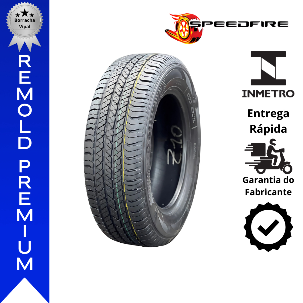 Pneu 215/65R16 Remold Vipal, Mais Desempenho, Alta Performance, Alta Aderência, Desgaste Reduzido