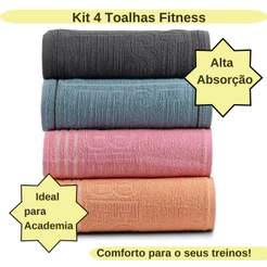 Kit 4 Toalhas Rosto Academia Beach Tennis Ciclismo Corrida Crossfit Seca Suor Alta Absorção