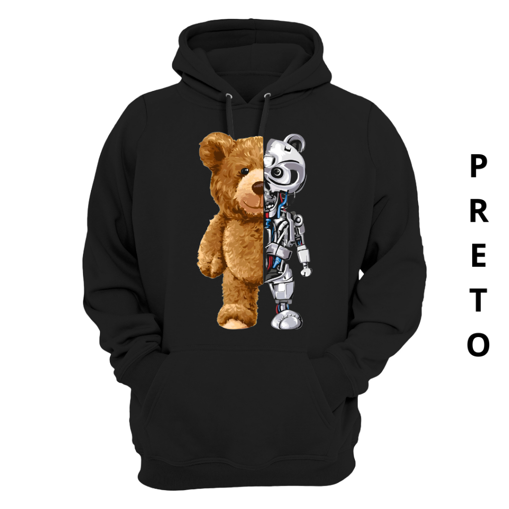 Moleton Unissex Urso Metade Robo Blusa De Frio Envio Imediato
