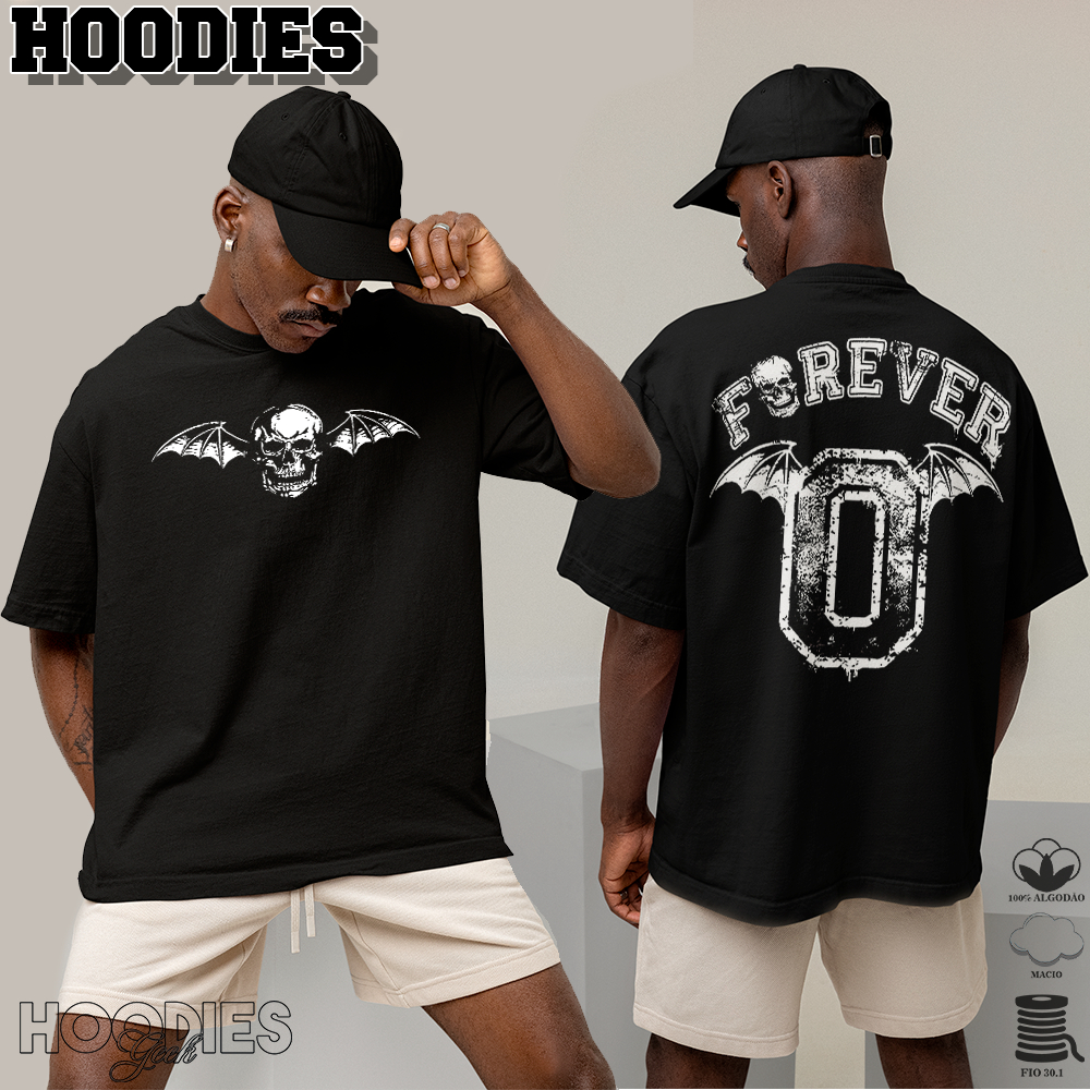 Camiseta Básica Chamativa Algodão Ou OVERSIZED Skull Banda Heavy Metal Avenged Sevenfold