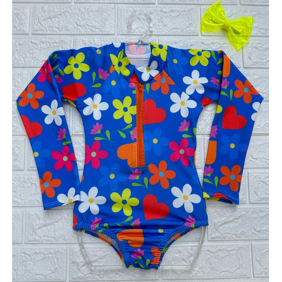 Maiô manga longa infantil juvenil 2 ao 16 em Oferta na Shopee