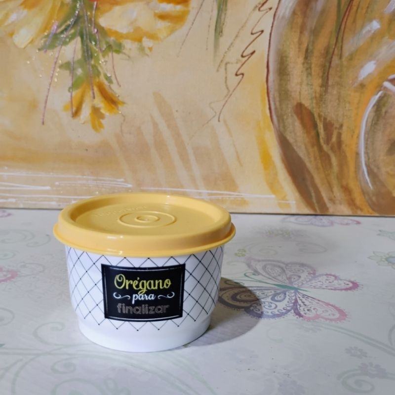 POTINHO TUPPERWARE 140ml linhas de mantimento bistrô / preto e branco