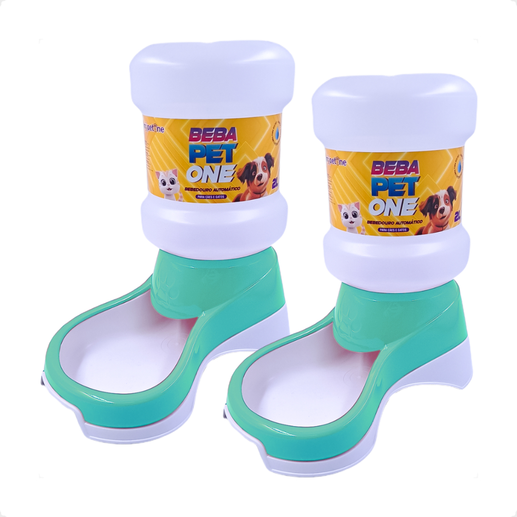 Kit 2 Bebedouro Automático Beba Pet One Tiffany - Galão 2 Litros - Pets