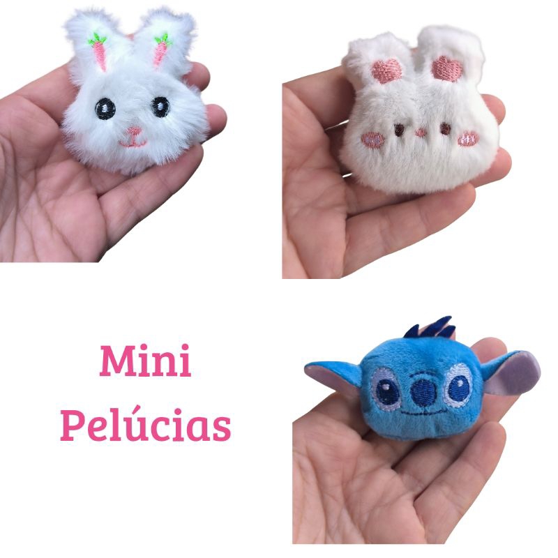 Aplique Mini Pelúcias Bichinhos Stitch Coelho Aplicação em Laços Tiaras Roupas DIY Costura Criativa