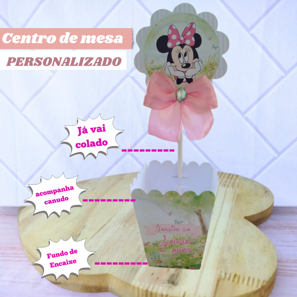 Centro de mesa   JARDIM BRANCA DE NEVE  CACHEPO Lembrancinhas Personalizadas | já vai semi montado