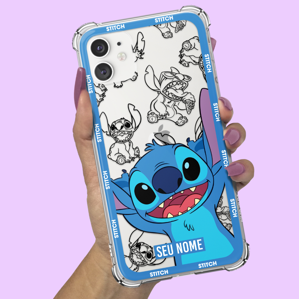 Capa Capinha para Samsung Galaxy S20 S21 S22 S23 S24 S25 FE PLUS ULTRA Anti-impacto Anti queda Personalizada Stitch 25