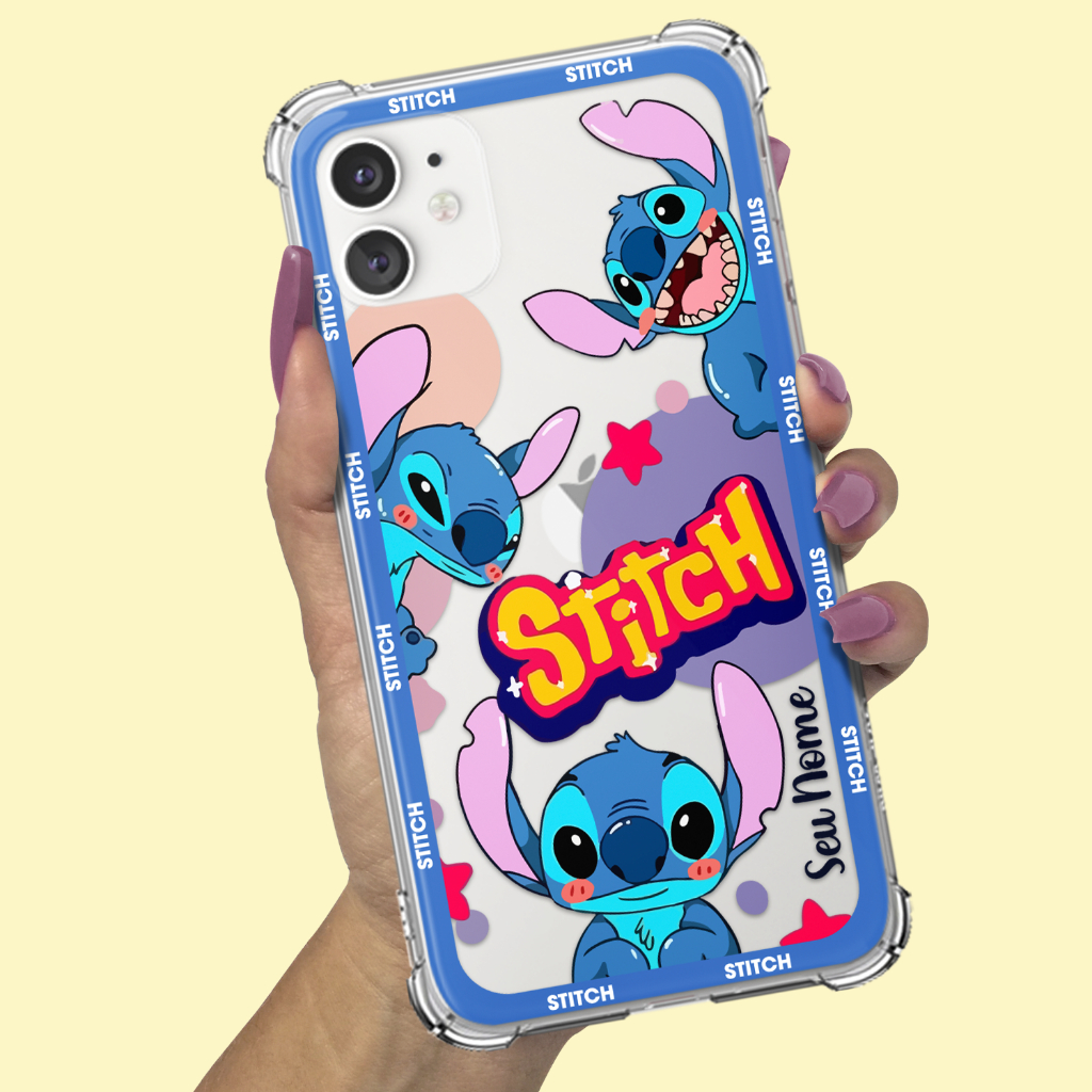 Capa Capinha para Samsung Galaxy S20 S21 S22 S23 S24 S25 FE PLUS ULTRA Anti-impacto Anti queda Personalizada Stitch 22