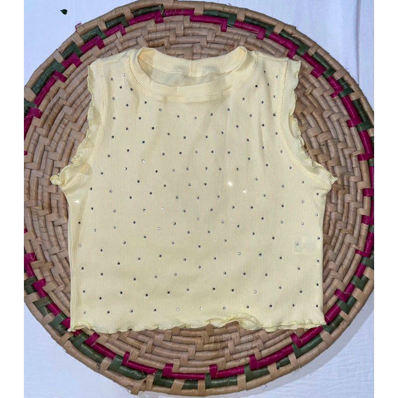 Regata Juvenil tamanho 10, 12, 14 e 16 - Canelado detalhe strass Pedrinhas - Moda Femenina infantil blogueirinha