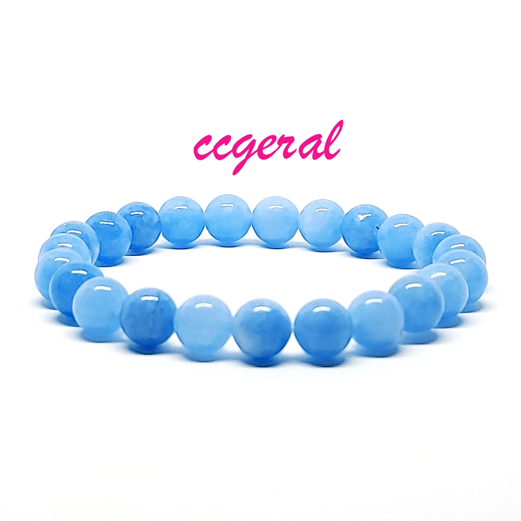 Pulseira De Pedra Angelita Boinha 8MM em Oferta na Shopee