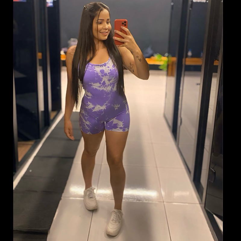 Macaquinho Fitness Feminino Blackout Sem Transparência Academia Alcinha Slim
