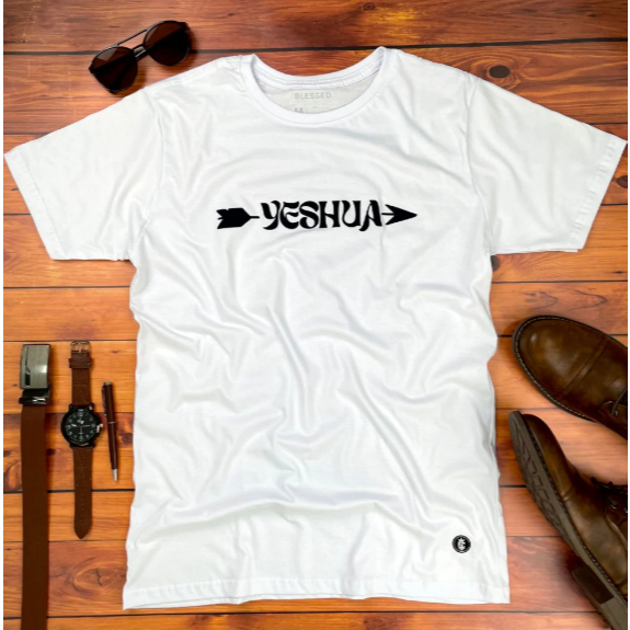 Camisetas Masculina Estampada Yeshua Flecha Verão Tecido Premium 100% Algodão