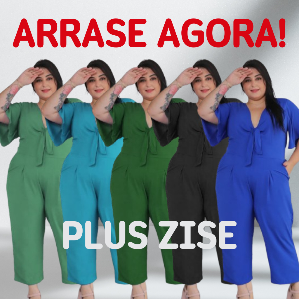 Macacão feminino longo plus size feminina pantacourt festa soltinho elegante