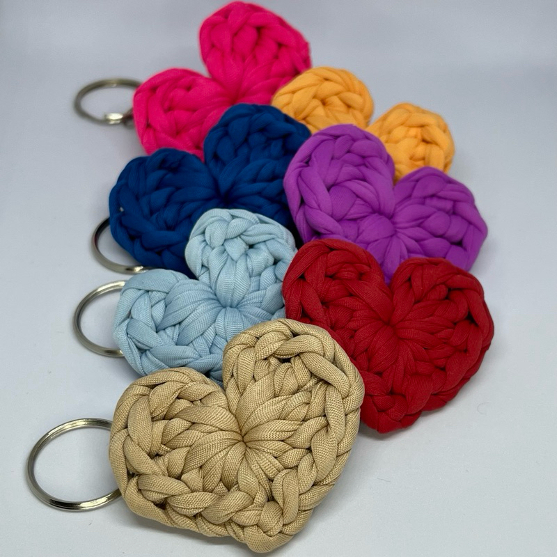 Chaveiro Crochê Fio Malha - Coração, Flor, Borboleta, Estrela, Ursinho - Artesanato, decoração, lembrancinhas, presente