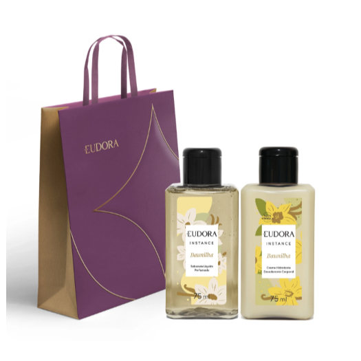 Combo Instance Baunilha Mini: Sabonete Líquido 75ml + Loção Hidratante Desodorante Corporal Baunilha 75ml