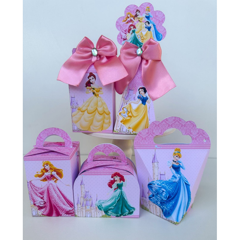 Kit Personalizados Princesas Ariel Branca de Neve Pegue e Monte Lembrancinha Caixinha (Informe Nome e idade no chat)