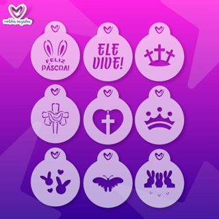 Stencil Páscoa N02 - Pintura Facial Biscoitos Pão de mel Café em Oferta na Shopee