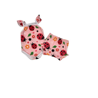 Conjunto body com tapa fralda joaninha em Oferta na Shopee