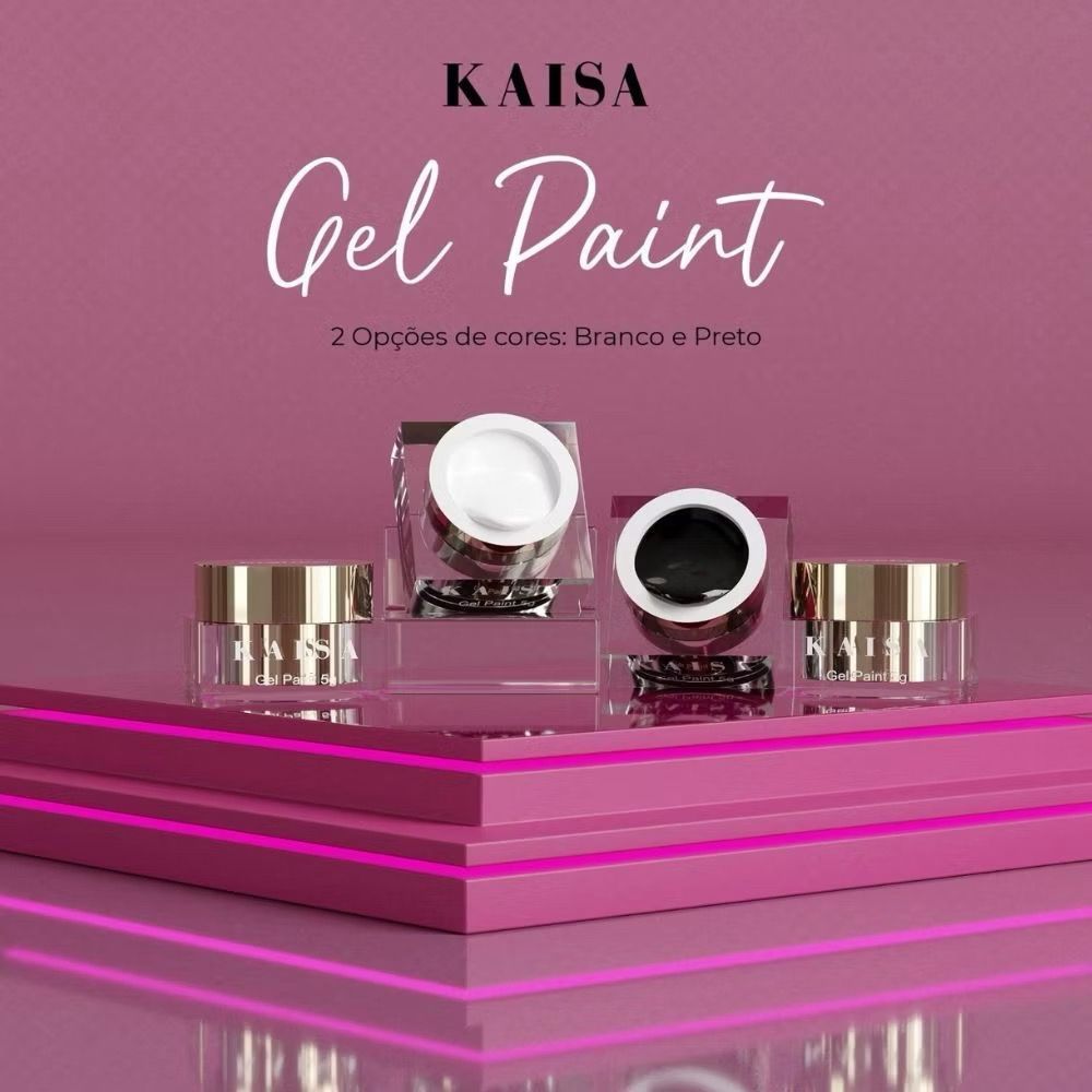 Gel Painting Kaisa Luxo 5ml Preto Branco Unhas Acrigel UV Nail Art Uso Profissional em Oferta na Shopee