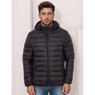 Jaqueta Bobojaco Puffer Impermeável para Motociclista Corta-Vento com Capuz Removível Preta - P ao XXL em Oferta na Shopee