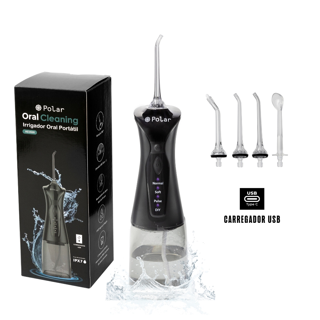 Irrigador Oral Portátil – Recarregável – Limpeza Bucal – Polar em Oferta na Shopee