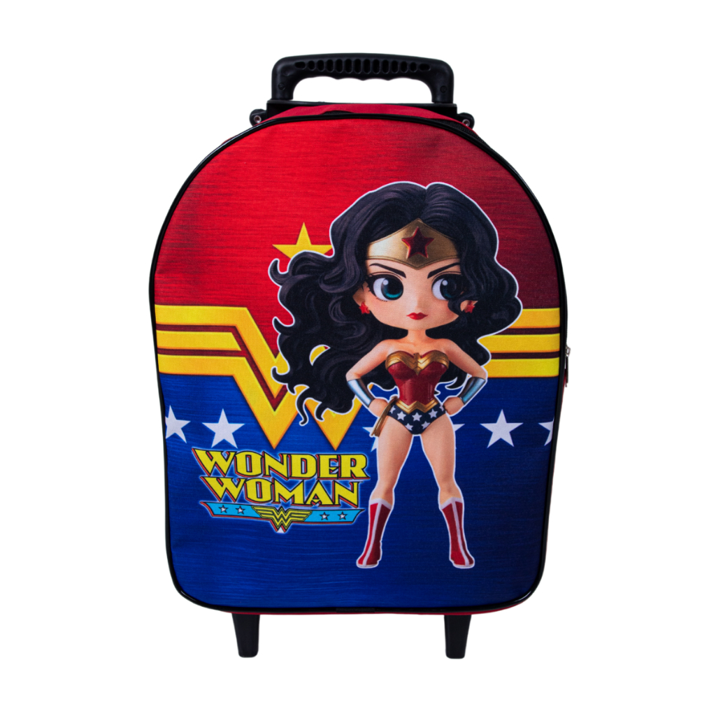 Mochila Escolar Infantil Carrinho - Mulher Maravilha Vermelha