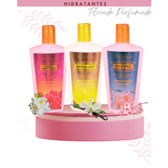 Hidratante Vitoria-3 Fragrâncias (Love Spell, Vanilla Lace, Pure Seduction) 250ml