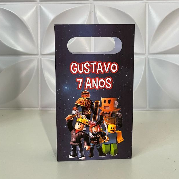 Sacolinha Personalizada Roblox - Aniversário - Festa Infantil - Sacolinha Surpresa