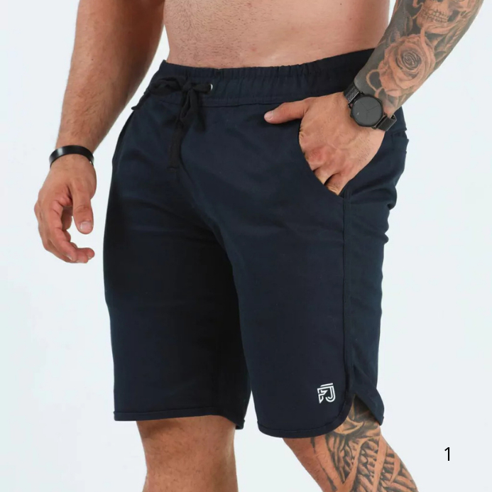 Bermuda Short Sarja Masculina Com Lycra, Cos De Elastico Recorte lateral