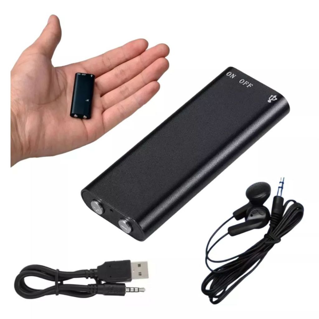 Mini Gravador Voz Som Digital Espião Espia - Micro Escuta Nf