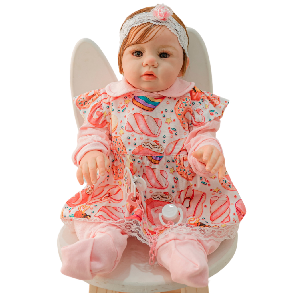 Bebê Reborn Abigail com Enxoval Completo – Pode Dar Banho! Diversão e Realismo em Um Só Bebê