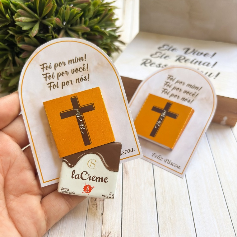 CARD Cartão + cinta para Mimo páscoa ( la creme/chocolate ) NÃO ACOMPANHA CHOCOLATE em Oferta na Shopee