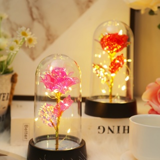 Rosa Encantada De Flor Eterna Lousa Led - Ideal para o Dia dos Namorados, Dia das Mães, Casamentos, Aniversários em Oferta na Shopee