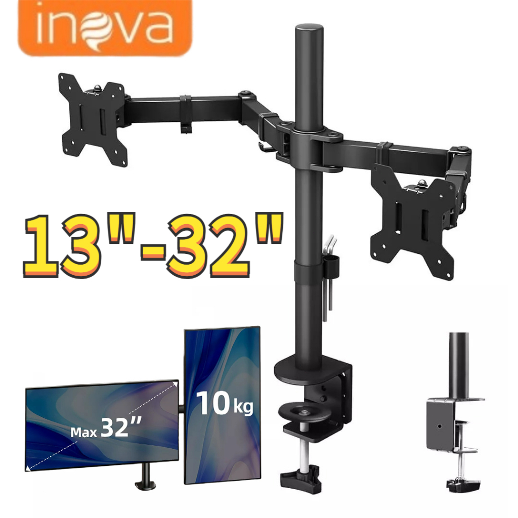 Inova Suporte 2 Monitores Suporta 13 A 32 Polegadas Articulado Aço Tela Suporte para monitor de computador em Oferta na Shopee
