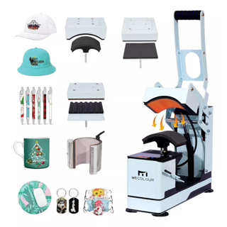 Máquina de Prensa Térmica de Sublimação 4 em 1 para Chapéus, Estampagem A Quente, Canecas, Canetas de Cozimento Mecolour em Oferta na Shopee