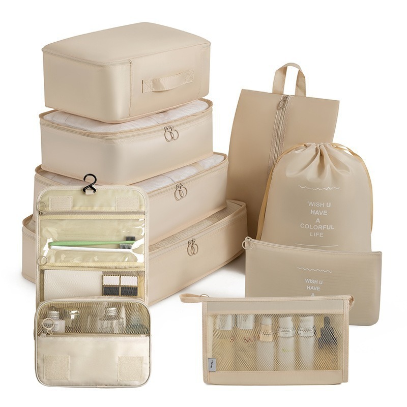 Kit 9 Bolsa Organizadora De Mala De viagem Bag Para CosméTicos Fraldas Sapatos E PortáTeis