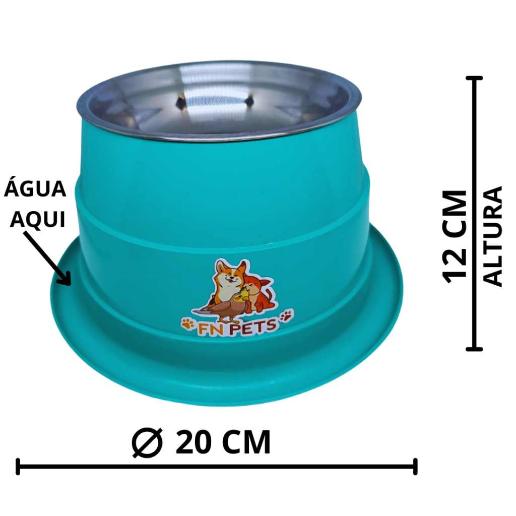 Comedouro pet Inox premium Elevado Anti-Refluxo para Cachorro | Evita Vômitos e anti formigas gato