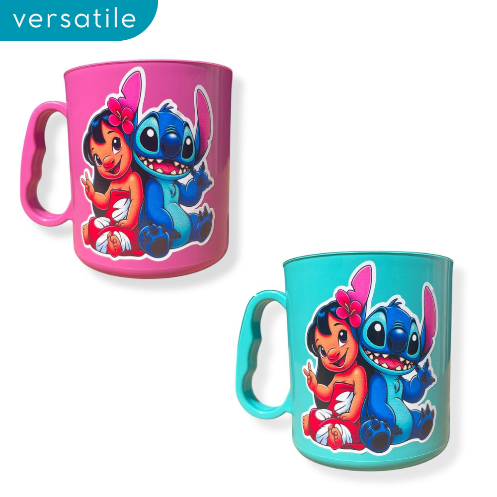06-10-15-20 Caneca Adesivadas de Plástico 430ml Lilo Stitch Para Festa lembrancinhas Presentes