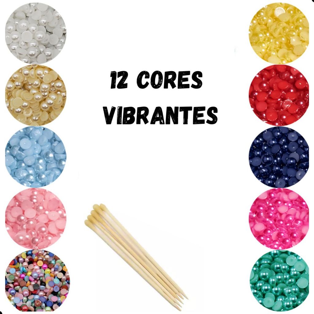 Kit Meia Pérola 4mm 12.000 unidades Colorida Bijuteria Artesanato em Oferta na Shopee