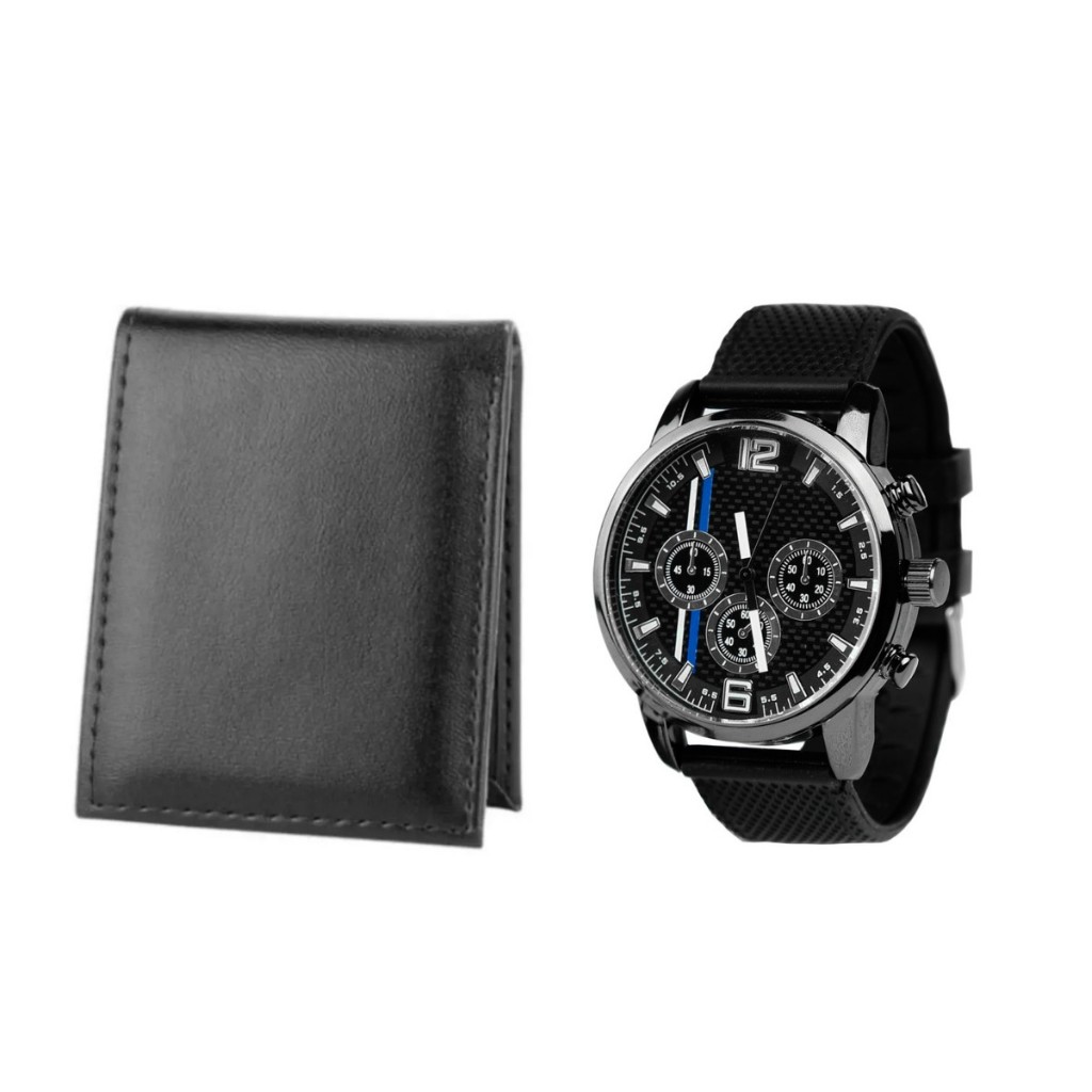 Kit Carteira slim porta cartão + relógio de ponteiro oferta em Oferta na Shopee