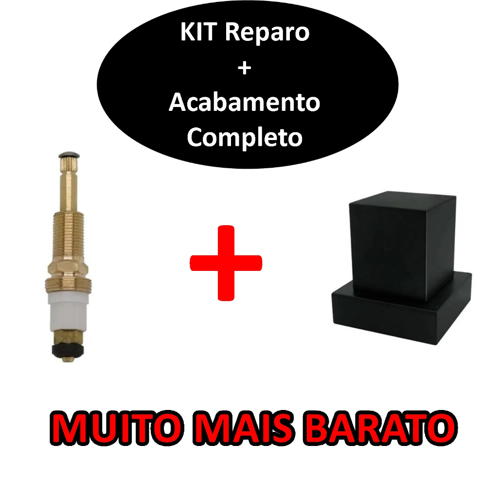 KIT Reparo De Registro Pressão P/ Marca Kelly + Acabamento Registro Quadrado Pr Abs Docol 3021ADC21