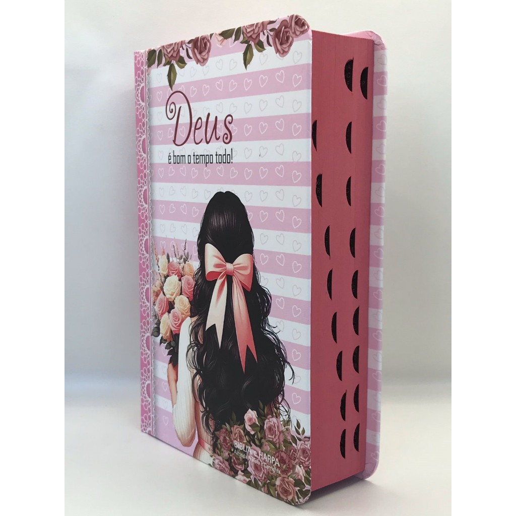 Bíblia Sagrada Tamanho Médio 12,5x19 cm Com Harpa palavras de Jesus em vermelho Deus é bom o tempo todo em Oferta na Shopee