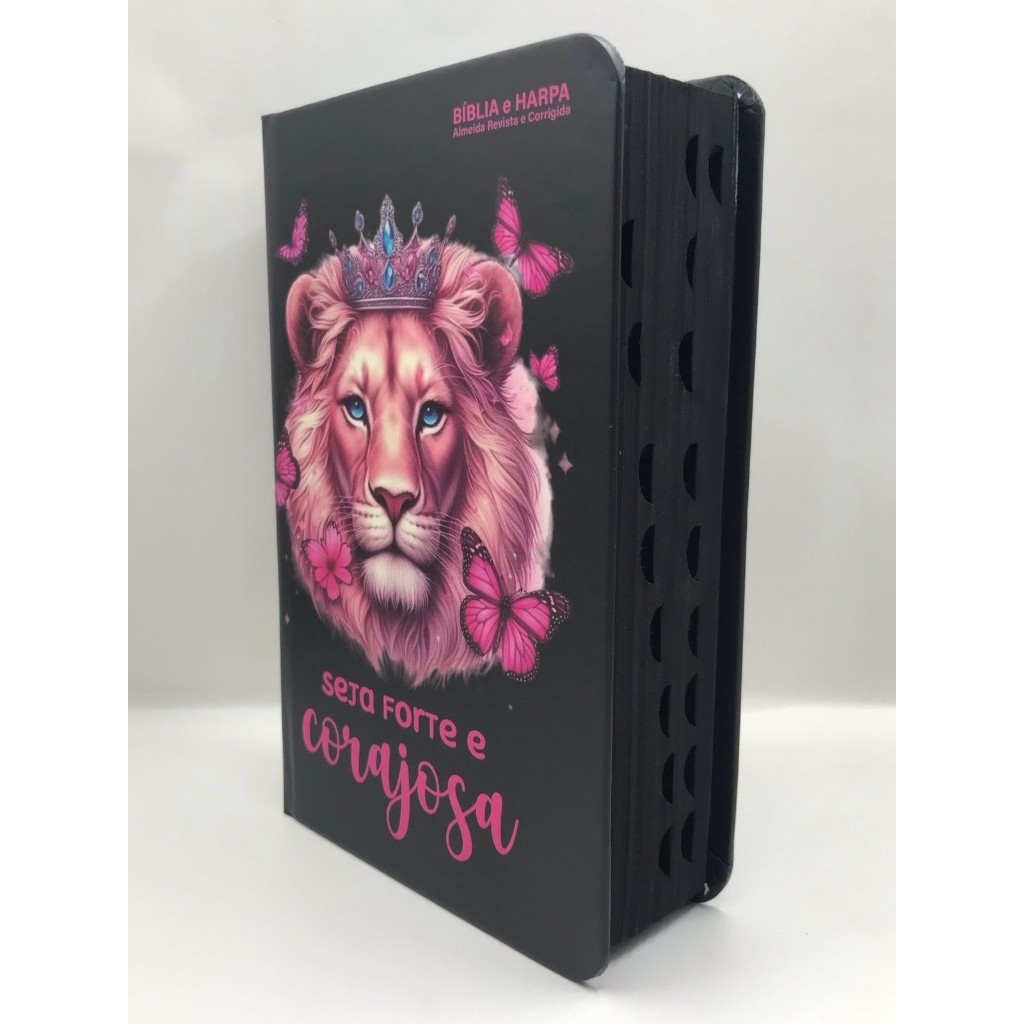 Bíblia Sagrada Tamanho Médio 12,5x19 cm Com Harpa palavras de Jesus em vermelho Leão Borboleta em Oferta na Shopee