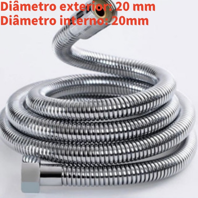 Cano Flexível Inox Mangueira Flexível de Aço Inox para Ducha  Casa De Banho